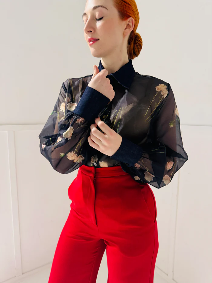 Anthony Floral Silk Organza Shirt - Image 4