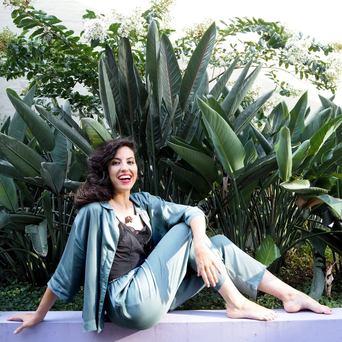 Bamboo Pyjamas: Crop Button Up and Pant Set - Image 2