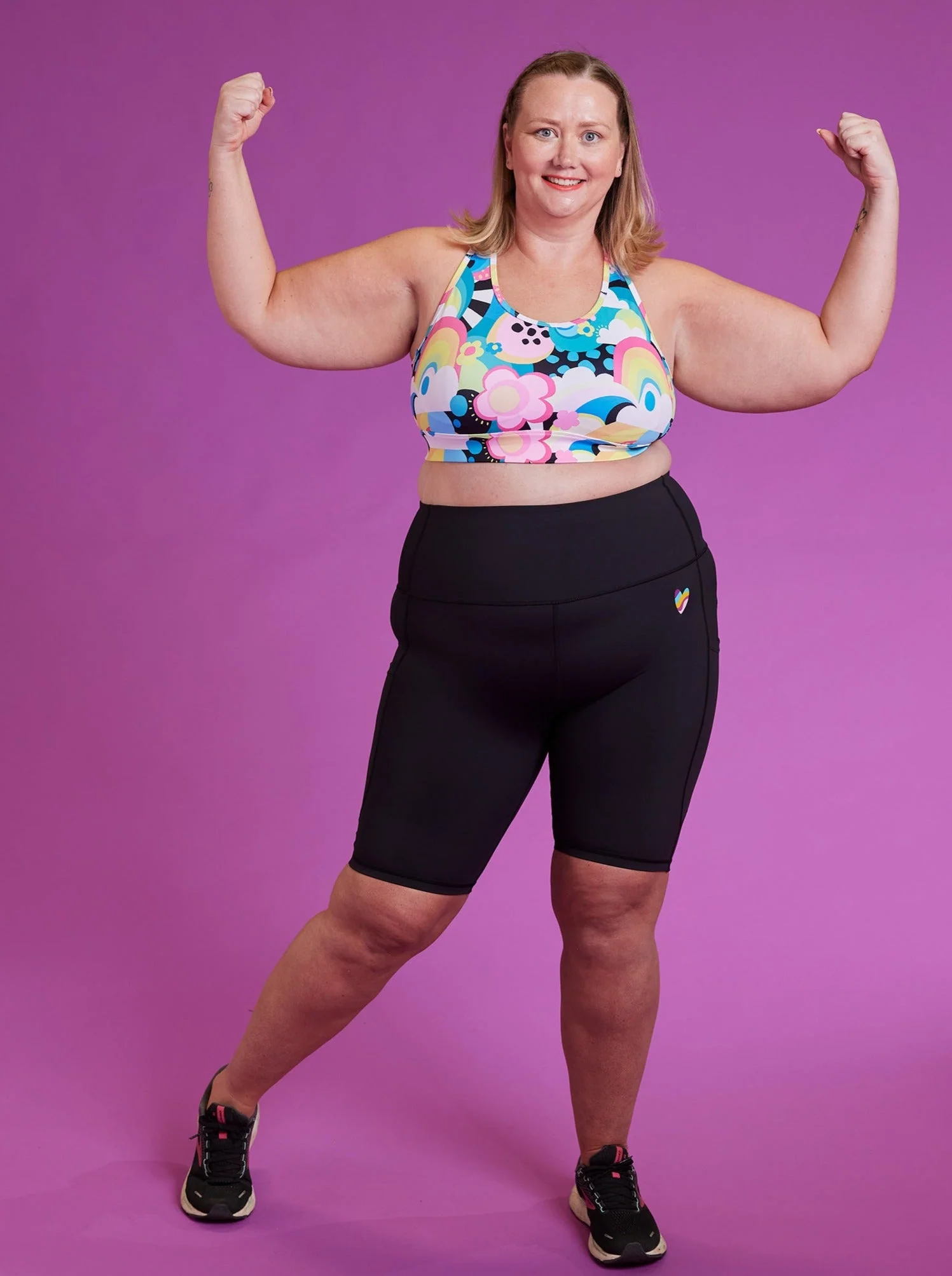 Rainbow at Heart Everyday Black Bike Shorts - Image 7